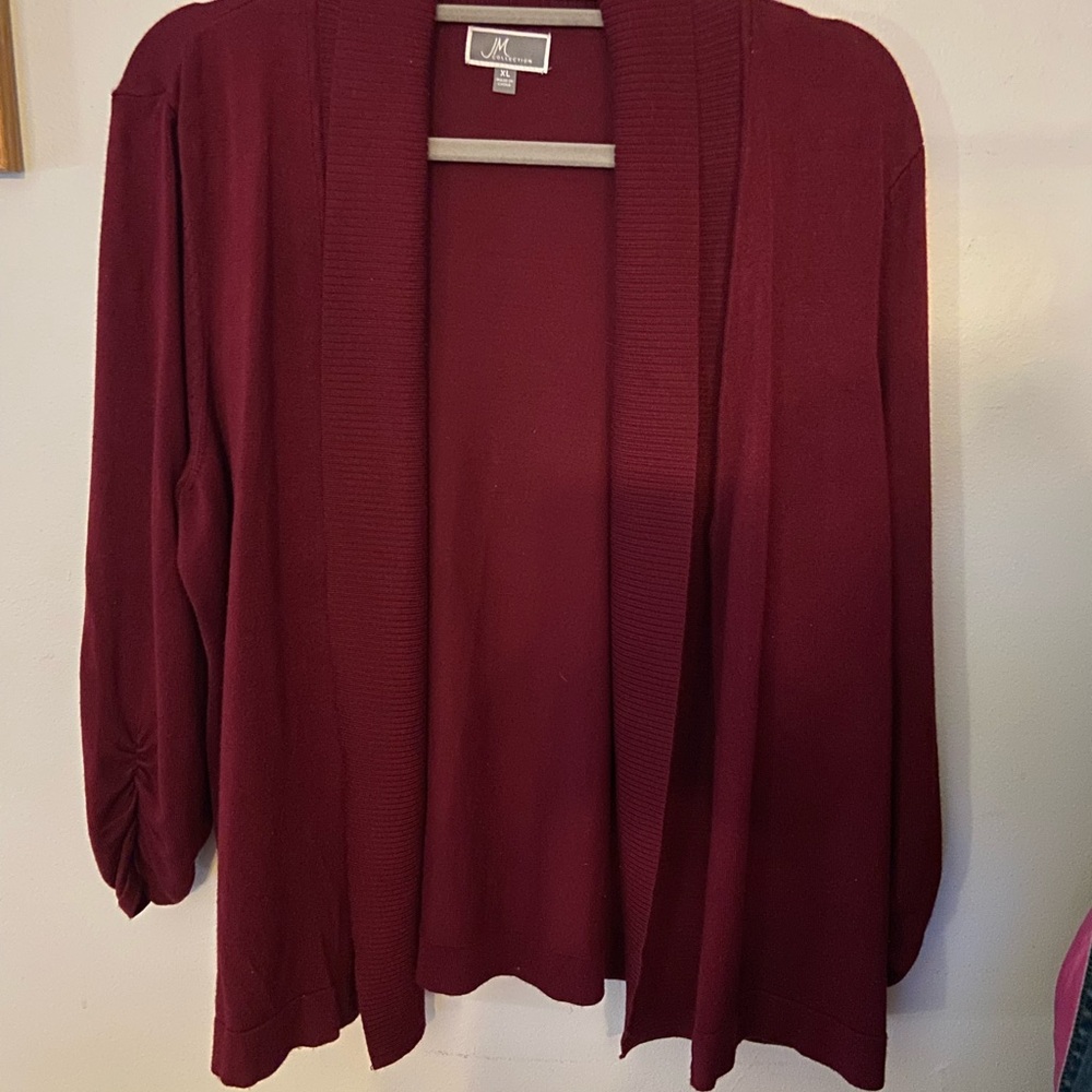 JM Collection Women's Burgundy Sweater